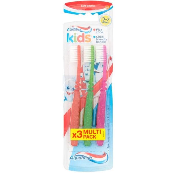 Aquafresh Kids 0–7 Years x3 Multi Pack Toothbrush